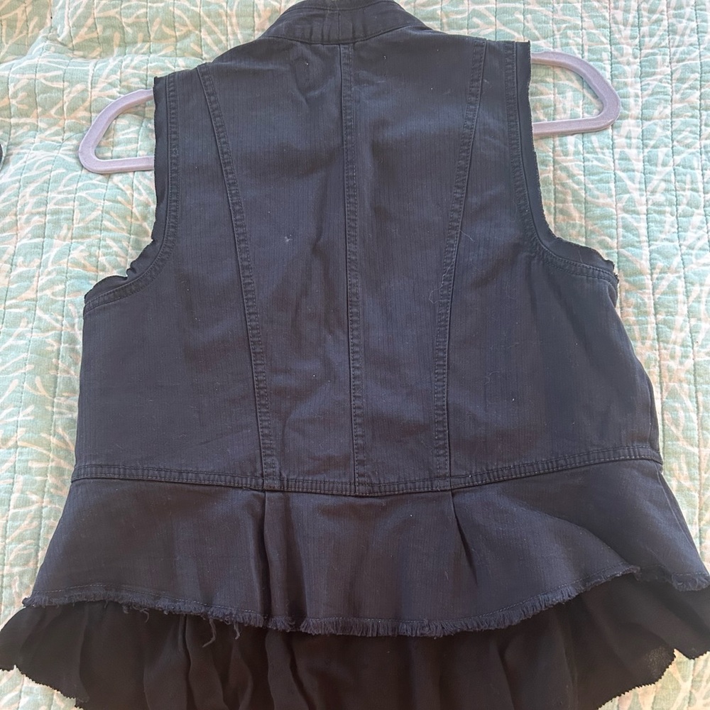 Free People Black Vest with Brass Buttons - Picture 5 of 7